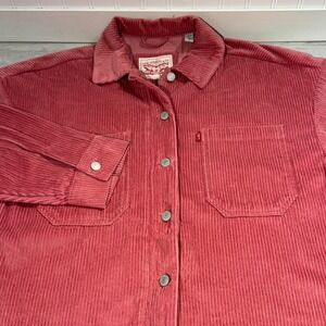 Levi's Women's Cotton Corduroy Shirt Jacket Rose Bud Pink Large